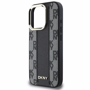 DKNY Rūtainais raksts magnētiskais iPhone 16 Pro viedtālruņa apvalks - melns