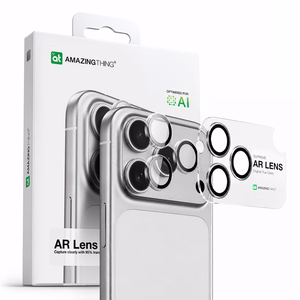AmazingThing Lens стекло для iPhone 17 Pro / Pro Max с чёрной алюминиевой рамкой