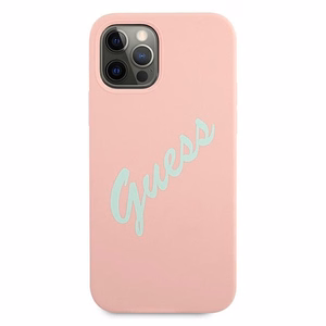 Guess GUHCP12MLSVSPG iPhone 12/12 Pro 6.1" rozā zaļš/zaļš rozā cietais apvalks Silikona Vintage