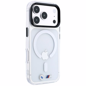 BMW M IML Glossy Metal Logo & Trims MagSafe maciņš modelim iPhone 17 Pro / 18 Pro – caurspīdīgs