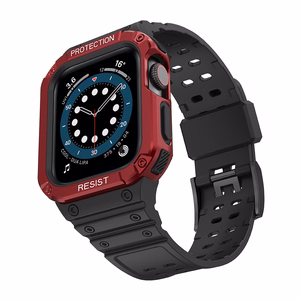 Aizsargājošā laikpulksteņa siksna Apple Watch 42/44/45mm – korpusa aizsardzības siksna – melna, sarkana