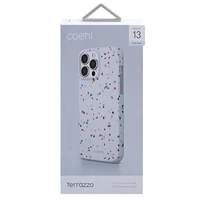 Uniq Coehl Terrazzo viedtālruņa apvalks iPhone 13 Pro Max - balta