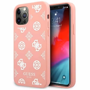 Guess GUHCP12LLSPEWPI iPhone 12 Pro Max 6.7" rozā/rozā cietais apvalks Peonijas kolekcija