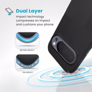 Speck Presidio2 Grip Magnet vāciņš ierīcei Google Pixel 10 / 10 Pro, “Black / Slate Gray” krāsā