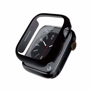 Crong Hybrid Watch Case aizsargvāciņš ar integrētu stiklu Apple Watch 41 mm, melns