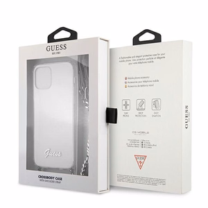 Guess GUHCP12LKC4GSSI iPhone 12 Pro Max 6.7" Caurspīdīgs cietais apvalks 4G Sudraba ķēde
