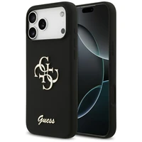 Guess Silikona lielais 4G uzraksts apvalks iPhone 17 Pro Max - melns