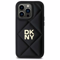 DKNY Quilted Stack Logo viedtālruņa apvalks iPhone 14 Pro - melns