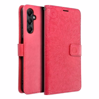 MEZZO grāmatas tipa viedtālruņa apvalks SAMSUNG A05s ar mandalu, purpursarkans