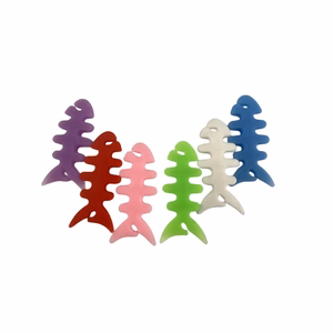 Fish-shaped headphone cable wrap - white