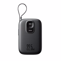 Joyroom JR-PBF18 22.5W 10000mAh portatīvais lādētājs ar iebūvētu Lightning kabeli + USB-C kabelis 0.25 cm - melna