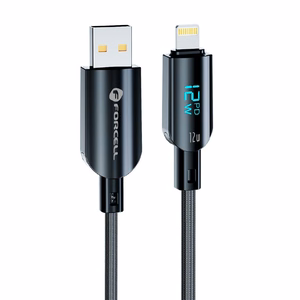 FORCELL F-ENERGY C273 kabelis USB A uz Lightning 2,4A 12W Digital 1,2 m melns