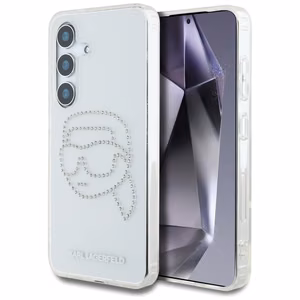 Case Karl Lagerfeld Rhinestones Karl Head Logo Samsung Galaxy S25 transparent