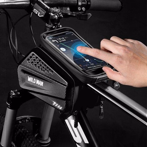 WILDMAN ceļojumu soma velosipēda rāmim ar rāvējslēdzēju, 1,2L (4"-7"), ES6, melna