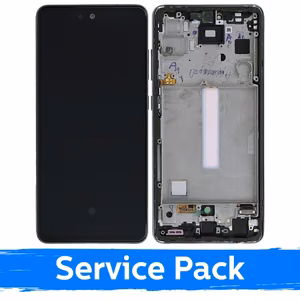 LCD Displejs Saderīgs ar Samsung A528 A52s Ar Frame / Awesome Melns / (Service Pack)