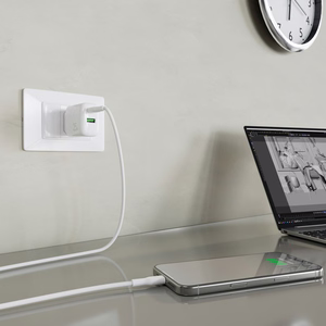 Puro PROLITE 25W USB-A / USB-C sienas lādētājs + USB-C - USB-C kabelis 1.2m - balts