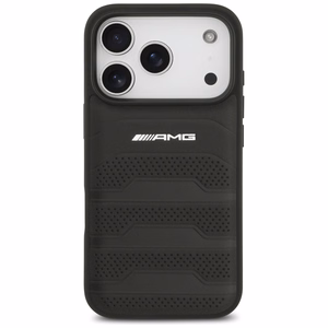 AMG Leather Debossed Lines Logo Чехол для iPhone 17 Pro - чёрный