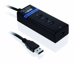 iBox IUH3FB centrmezgls 5000 Mbit/s Melns