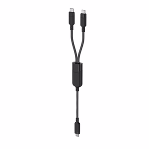 Acefast C5 USB-C - USB-C / USB-C 2in1 100W 480Mb/s kabelis - melns