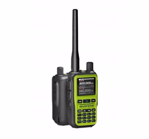 Baofeng UV-5R EU Mini – pārnēsājamā radiostacija, USB-C, Bluetooth, VHF/UHF, aviācijas josla, zaļa