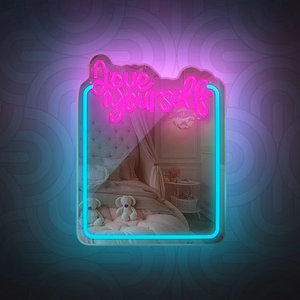 Neon MIRROR LED LOVE YOURSELF tirkīza rozā FMNE01 Forever Light