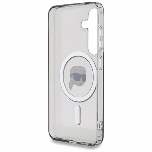 Viedtālruņa apvalks Karl Lagerfeld Button Karl Head Printed Logo Magnētiskais Samsung Galaxy S25 melns