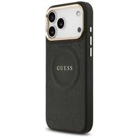 Guess Peony Hot Stamp Magnētiskais viedtālruņa apvalks iPhone 17 Pro Max - melns