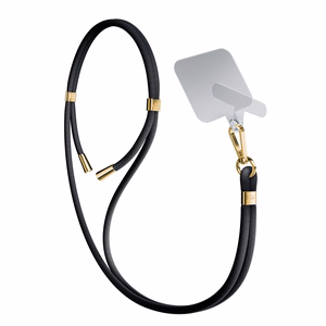 3mk EasyClip tālruņa aukliņa, melna (zelta krāsas furnitūra)