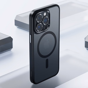 Rock Guard Touch Matte sērijas magnētiskais viedtālruņa apvalks Iphone 15 Plus melns