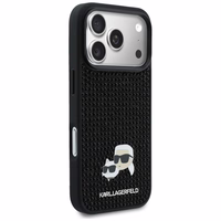 Karl Lagerfeld Rhinestones Karl&Choupette piespraudņu futrālis iPhone 17 Pro - Melns