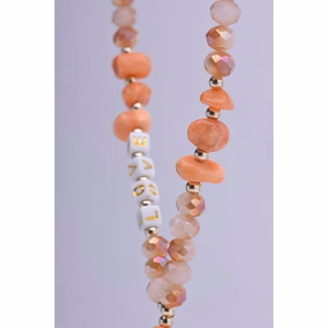 LOVE tālruņa siksniņa, piekariņš / auklas garums 44 cm (22 cm cilpā) / uz rokas – oranžs