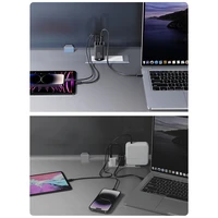 Joyroom ātrais GaN lādētājs 65W USB-A, 2x USB-C melns + USB-C - USB-C kabelis 100W 1.2m (TCG01)