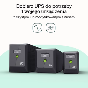 Green Cell nepārtrauktās barošanas avots (UPS) Line-Interactive 0,85 kVA 480 W, 2 AC ligzdas