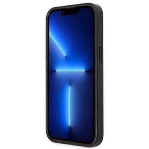 Guess Saffiano 4G Small Metal Logo viedtālruņa apvalks iPhone 13 Pro / 13 6.1" - melna
