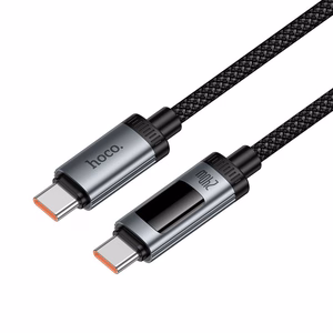 Data Cable with digital display USB C to USB C Hoco PD 6A 240W 1,2 m U148 black