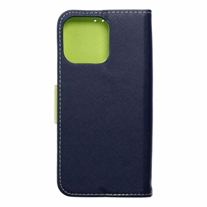 Flip case for iPhone 15 PRO MAX Fancy Book navy blue / lime