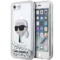 Karl Lagerfeld KLHCI8LNKHCH iPhone 7/8/SE 2020/2022 sudraba/sudraba cietais apvalks Mirdzošs Karl Galva