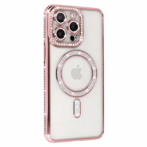 Bling Magnētiskais viedtālruņa apvalks Iphone 14 Pro rozā