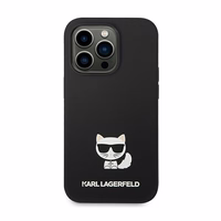 Karl Lagerfeld KLHCP14LSLCTBK iPhone 14 Pro 6.1 "cietais apvalks melns/melns Silikona Choupette Ķermenis