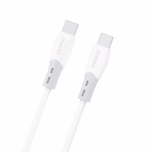 Dudao L25SC 60W USB-C - USB-C kabelis ar mīkstu silikona apvalku 1m - balts