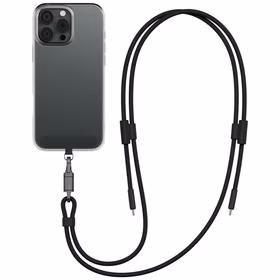 Kabelis ENERGEA Lasso Lanyard siksniņa telefonam USB-C - USB-C 1.5m 240W melns
