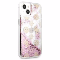 Guess GUHCP13SLGPEPI iPhone 13 mini 5.4" rozā/rozā cietais apvalks Peony Liquid Glitter