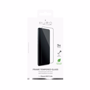 Puro Frame rūdīta stikla ekrāna aizsargs Xiaomi Mi 11 Lite, ar melnu rāmi