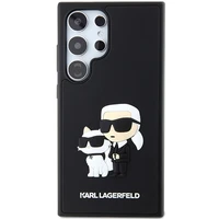 Karl Lagerfeld 3D gumijas Karl&Choupette viedtālruņa apvalks Samsung Galaxy S24 Ultra - melns