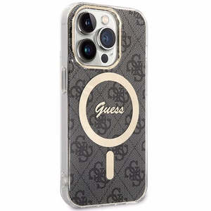 Guess IML 4G magnētiskais viedtālruņa apvalks iPhone 15 Pro - melns