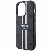 GUESS apvalks IPHONE 14 Pro Max saderīgs ar MagSafe GUHMP14XP4RPSK (4G drukātas svītras) melns