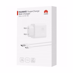 Lādētājs Huawei CP404B SuperCharge 22.5W USB-A + USB-A uz USB-C kabelis 1.0m balts
