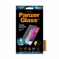 PanzerGlass E2E Microfracture antibakteriālais stikls Samsung Galaxy S21 FE - ar melnu rāmi