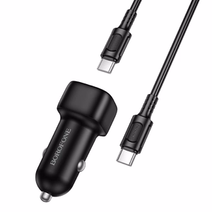 Borofone Car charger BZ34A Cloud - Type C - PD 20W with Type C to Type C black