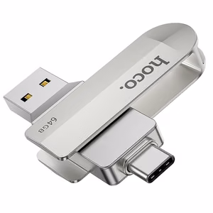 Pendrive 64GB USB 3.0 (USB A + USB C) Hoco UD10 silver